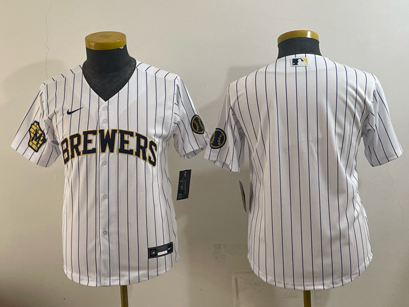 Youth 2026 Milwaukee Brewers blank white Game Nike MLB Jersey 08230015